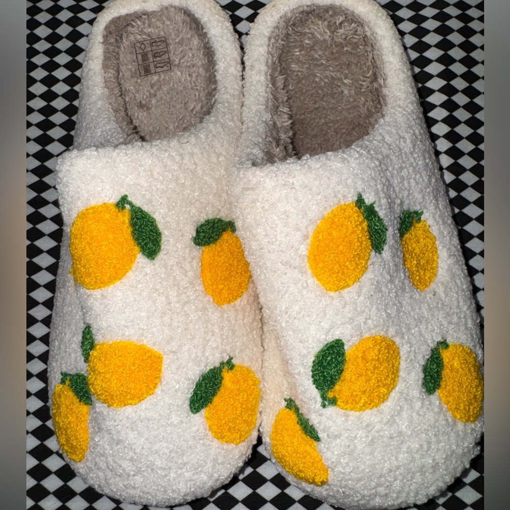Lemon Fuzzy Slippers